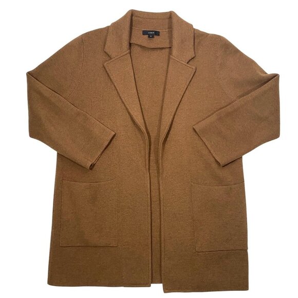 J. Crew Womens Open Front sweater Blazer Coat Camel Wool Blend Size S - Picture 1 of 9
